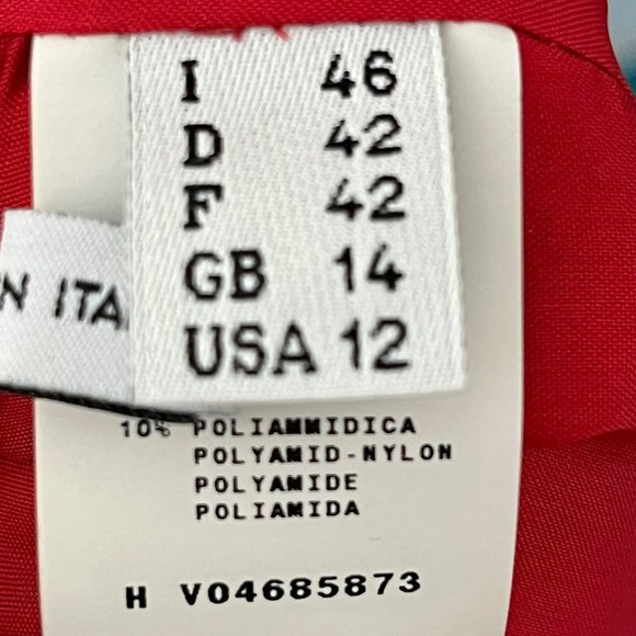 Moschino Sleeveless V-Neck Fit/Flare Dress - Red/Purple - 12 - Picture 11 of 12